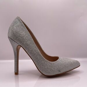 Women’s shimmering Silver High Heel 4” inch stiletto Pumps